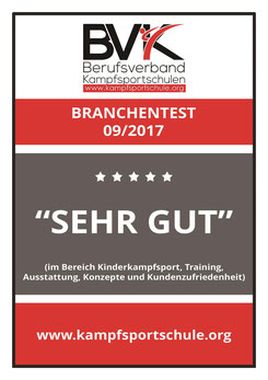 Auszeichnung "SEHR GUT" Selbstverteidigung Akademie Augsburg September 2017