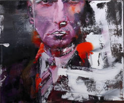 o.T. ( 2014 ) , 50/60 cm , Öl + Acryl auf Leinen , Schattenfugenrahmen aus der Serie : " comeback special "