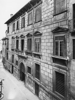 La facciata di Palazzo Volpe in Contrà Gazzolle