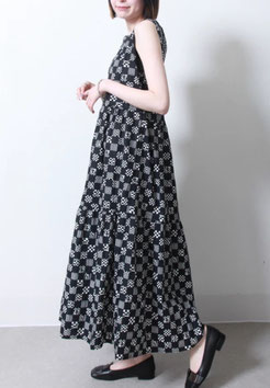 ウェストギャザー入り配色ジャンスカ  【SALE】1,680円(税込)