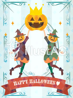 パンプキン魔女ハロウィンポスター・ジャックオランタン・女子・かぼちゃ