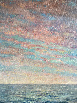 Pierre Fleury Huile sur toile Impressionnisme Pointillisme Peintre de la Marine