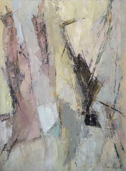 Annie Fourtina Huile sur toile Abstraction Bordeaux 1950 Galerie Bassam