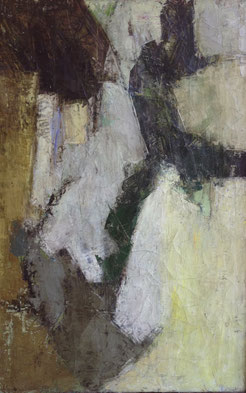 Annie Fourtina Huile sur toile Abstraction Bordeaux 1950 Galerie Bassam