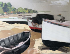 Jean Thiney Gouache sur papier vers 1950 Galerie Bassam Bordeaux Cap Ferret 