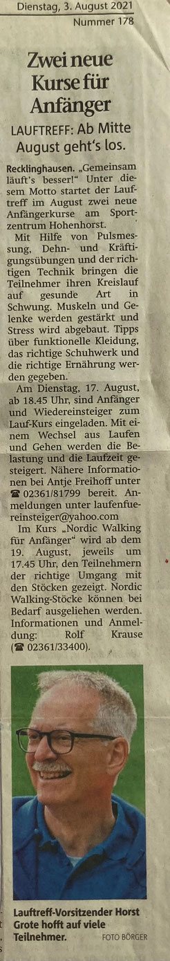 Quelle: Recklinghäuser Zeitung 03.08.2021