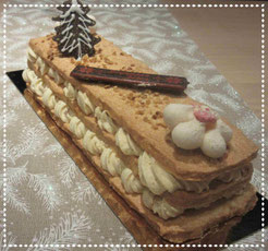recette de la bûche dacquoise aux noix Lenôtre 