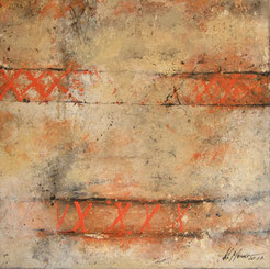 Mixed Media auf Leinwand 40 x 40 cm "Spuren der Vergangenheit" 