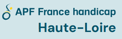 Logo d'APF France handicap Haute-Loire – Partenaire institutionnel de Gaëlle Pagès au Pertuis, témoignant d'un engagement pour l'accessibilité et l'accompagnement solidaire par la sophrologie.