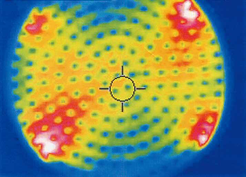 発熱の様子(サーモグラフィー)