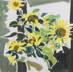 Pierre Théron Peinture Bordeaux Nature Morte Tournesols