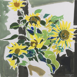 Pierre Théron Peinture Nature Morte Tournesols Galerie Bassam Bordeaux Cap Ferret