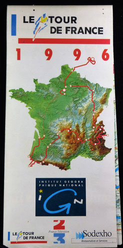 CARTE DU TOUR DE FRANCE 1996   Cartes IGN