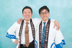 (左)あさやん、(右)北井一彰