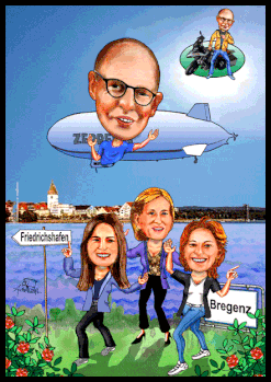 Drei Frauen und ein Zeppelin.