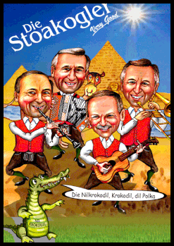 Karikatur von den Stoakoglern mit der Krokodil Polka.