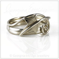 Ivy Leaf & Curled Tendril Ring