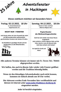 Adventsfenster Huckingen