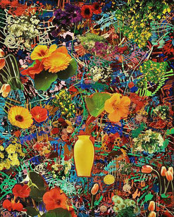 Mixed Media: Acrylfarbe und Collage