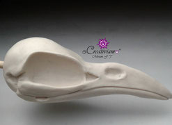 calavera cuervo, arcilla polimérica, studio miriam jt,