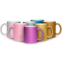 Druckatelier46 - Glitzertasse mit Druck