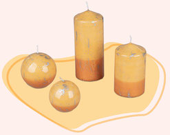 formano Kerzen - Stumpe- oder Kugelkerzen in GelbOrange