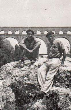 Marc et son père Êmile TROTOBAS, juin 1948
