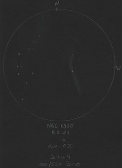 NGC 6960 - Erstsichtung im Sommer 2021