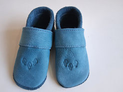  Türkisblau Biokrabbelschuhe mit geprägtem Leder, gefragtes Modell