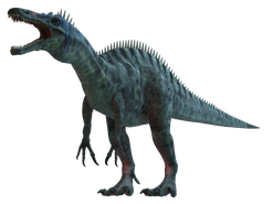 Image animaux detourée transparent sur fond blanc spinosaurus png