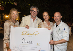 Beim Charity-Dinner der Familie Kühlwein, bei dem unter anderem Karin Schmidt, Michael und Karoline Kühlwein sowie Kurt Berger anwesend waren, wurden 90.862 Euro für die Ronald McDonald Kinderhilfe gesammelt.