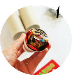 Bild: Eine schnelle last-minute Idee, um Halloween Süßigkeiten zu verpacken - als Knallbonbons mit Toilettenpapier-Rollen Upcycling und Servietten, inkl. Fledermaus Bastelvorlage; noch mehr DIY Ideen für Halloween gibt's auf www.partystories.de