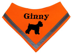 Halstuch neonorange, reflektor, Hundehalstuch, Dackel