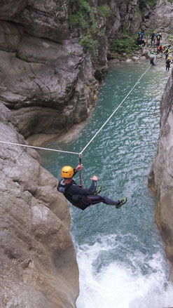 jumps slide verdon, abseiling verdon, canyoning verdon river