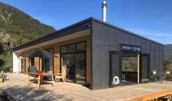 Morepork Bach in Marlborough Sounds made from Potius Panels
