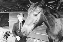 Junger Mann mit Pferd Eddy