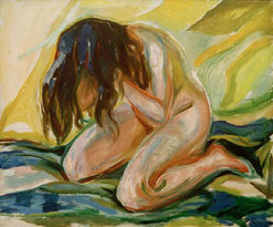 E. Munch, weibl. Akt knieend, 1919