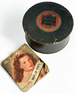 1940s Society Make-up face powder with "Make-up hints" booklet inlay. From the MOFBA collection
