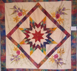 Armelle Soie, quilt, silk, handpainted, patchwork, pure silk