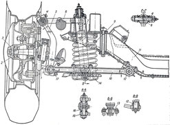 Vorderachse, Reifen, Räder, Radkappen und Radnabe GAZ 21 Wolga. Передняя подвеска, Колеса (Шины, покрышки, резина), колесные диски, колпаки и ступицы, амортизаторы, стабилизатор поперечной устойчивости ГАЗ 21 Волга.
