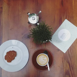 ANZAC biscuits and third wave coffee at cafe Katies Blue Cat