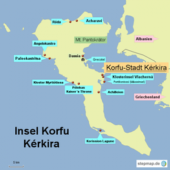 Bild: Karte von Korfu