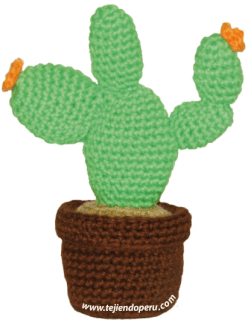 Tutorial: cactus nopal con flores (amigurumi cactus)