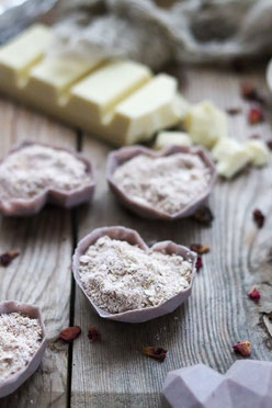 Schokoherzen mit Porridge gefüllt