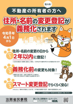 住所・名前の変更登記が義務化されます