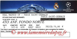 Ticket  Real Madrid-PSG  2017-18 
