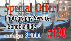 Special Offer Photography Service & Gondola €190