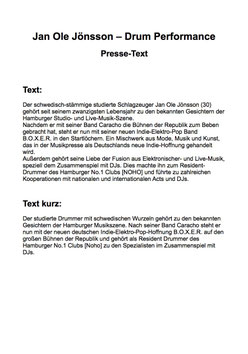 Jan Ole Jönsson Pressetext