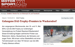 Bericht - Motorsport XL - DAI Trophy 2014 - 1. Rennen in Wackersdorf (D) - 11.05.2014