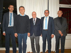 Das neu gewählte Vorstandsteam des Geschichts- und Heimatvereins Villingen (v.l.): die neuen Beiräte Clemens Joos und Edgar Tritschler, der Vorsitzende Werner Echle, der zweite Vorsitzende Andreas Flöß und Schatzmeister Hasko Froese. Foto: Zieglwalner